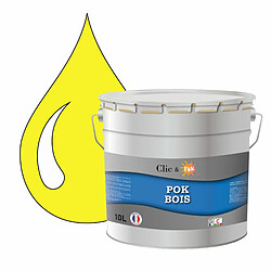 Pok Peinture de Finition Solvantée Laque Semi-Brillante Boiseries Intérieures et Extérieures - 10L - RAL 1018 - Jaune Zinc POK BOIS Jaune : Peinture de Finition Solvantée Laque Semi-Brillante Boiseries Intérieures et Extérieures - 10L - RAL 1018 - Jaune Zinc