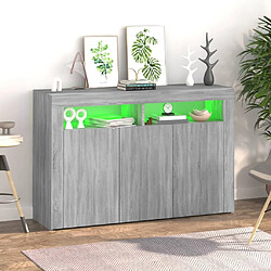 Acheter Maison Chic Buffet commode,console avec lumières LED pour rangement sonoma gris 115,5x30x75 cm -MN80143