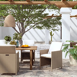 Maison Chic Lot de 4 Chaises de jardin,Fauteuil d'extérieur avec coussins Résine tressée Beige -MN64093