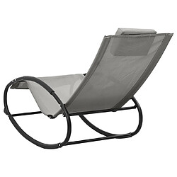 Acheter vidaXL Chaise longue avec oreiller acier et textilène gris