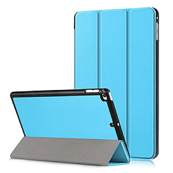 Wewoo Housse Étui Coque Etui à rabat horizontal en cuir Custer Texture pour iPad Mini 2019 et 4avec support triple rabattable et fonction veille / réveil bleu ciel 