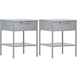 Venture Home Table de chevet en acier Sacramento gris clair.