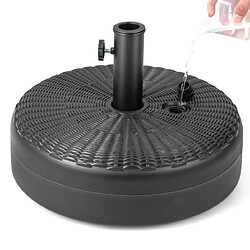 Helloshop26 Pied de parasol pour parasol diamètre 38 mm - 48 mm socle parasol extérieur en hdpe rempli de 30 kg sable/ 15,5l eau 45 x 30 cm 20_0009076