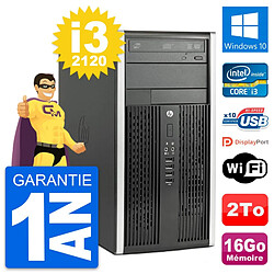 PC Tour HP Compaq Pro 6300 CMT Intel i3-2120 RAM 16Go Disque 2To Windows 10 Wifi · Occasion 