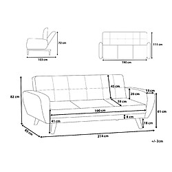 Beliani Canapé convertible 3 places en tissu gris FLORLI