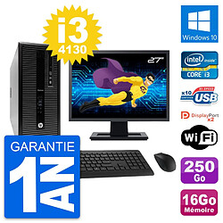 PC Tour HP 800 G1 Ecran 27" Intel i3-4130 RAM 16Go Disque 250Go Windows 10 Wifi · Occasion 