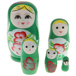 5pcs russe poupée gigogne babushka matryoshka poupées peintes à la main vert