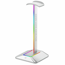 FragON - Support pour casque et écouteurs Watchtower 2U RGB (Argent)