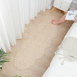 LUUCOZK Tapis moelleux en fausse fourrure Tapis à poils longs pour chambre à coucher SalonChambre-Beige-60x180 cm