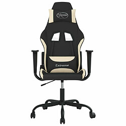 Avis Maison Chic Chaise de jeu, Chaise gaming avec repose-pied, Fauteuil gamer,Chaise de Bureau Noir et crème Tissu -GKD55846