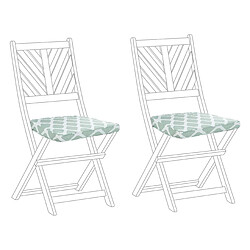 Beliani Lot de 2 coussins de jardin vert et blanc 37 x 34 cm TERNI