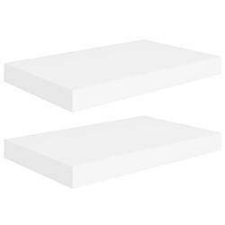 vidaXL Étagères murales flottantes 2 pcs blanc 40x23x3,8 cm MDF