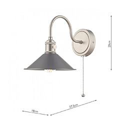 Avis Luminaire Center Applique murale Hadano Étain antique,chrome antique 1 ampoule 20cm