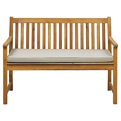 Beliani Banc avec coussin Bois d'acacia certifié 120 cm Beige VIVARA 