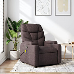 Maison Chic Fauteuil de massage inclinable,Fauteuil luxe de relaxation Marron foncé Tissu -MN39720