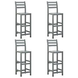 vidaXL Tabourets de bar lot de 4 gris bois d'acacia massif 