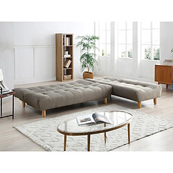 Acheter Vente-Unique Canapé modulable convertible en tissu taupe ESTEBAN