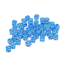 Avis 50pcs acrylique à six faces dés 12mm d6 dés pour d u0026 d dnd rpg jeu de plateau bleu