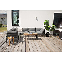 Venture Home Table basse de jardin en alu et teck Brasilia noir.