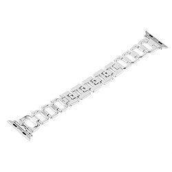 Avis Wewoo Bracelet de montre en acier inoxydable coloré avec diamants pour Apple Watch séries 5 et 4 44 mm / 3 et 2 et 1 42 mm Argent