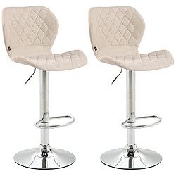 Non Lot de 2 tabourets de bar liège tissu chrome 