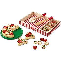 Small Foot Six tranches de pizza tranchables en bois et plus de 50 garnitures