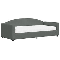 Maison Chic Lit de jour avec matelas, Lit de repos Lit d'invité pour Salon Chambre,Canapé-lit gris foncé 90x190 cm tissu -MN36226