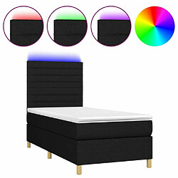 Sommier à lattes,Cadre à lattes de lit et matelas et LED pour Adulte Noir 90x200 cm Tissu -MN45715