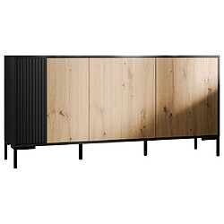 Bestmobilier Cambridge - buffet bas - bois et noir - 150 cm