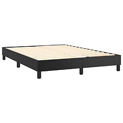 Avis vidaXL Sommier à lattes de lit avec matelas Noir 140x200 cm Similicuir