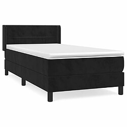 Maison Chic Structures de lit + matelas,Lit à sommier tapissier et matelas pour Chambre Noir 80x200 cm Velours -MN38265