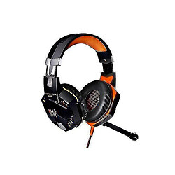 Universal Casque Gaming 3.5mm avec micro casque LED PC portable PS5 Slim (orange) 