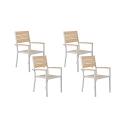 Beliani Lot de 4 chaises Bois d'ingénierie Beige PRATO