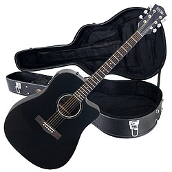 Rocktile D-60CE Guitare Folk Noir SET Caisse incluse