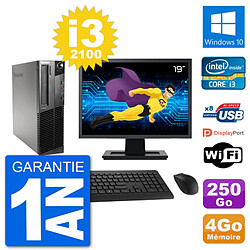 PC Lenovo M91p SFF Ecran 19" Intel i3-2100 RAM 4Go Disque 250Go Windows 10 Wifi - Occasion