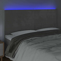 Avis Maison Chic Tête de lit scandinave à LED,meuble de chambre Gris clair 160x5x118/128 cm Velours -MN11701