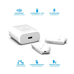 RYGHT JAM - Ecouteurs sans fil bluetooth Kit Main Libre True Wireless Earbuds pour "IPHONE 14 Plus" (BLANC)