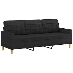 Avis vidaXL Ensemble de canapés 2 pcs avec coussins noir tissu