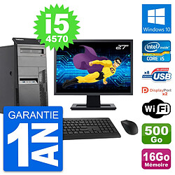 PC Tour Lenovo M83 Ecran 27" Intel i5-4570 RAM 16Go Disque 500Go Windows 10 Wifi - Occasion