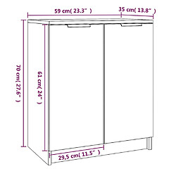 vidaXL Meuble chaussures Blanc brillant 59x35x70 cm Bois d'ingénierie pas cher