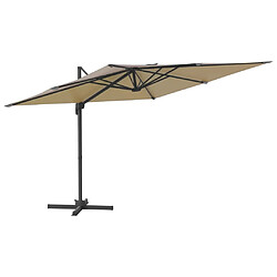 Maison Chic Parasol Jardin | Parasol cantilever à LED Taupe 400x300 cm - GKD99200