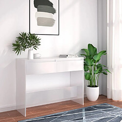 vidaXL Table console blanc 100x35x76,5 cm bois d'ingénierie 