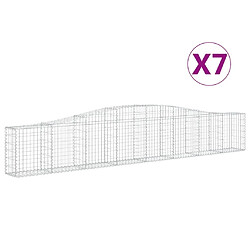 vidaXL Paniers à gabions arqués 7 pcs 400x30x60/80 cm Fer galvanisé