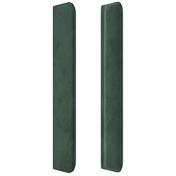 Acheter Maison Chic Tête de lit scandinave avec oreilles,meuble de chambre Vert foncé 103x16x118/128 cm Velours -MN62571