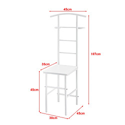 Valet de Chambre Anaheim Métal MDF Blanc [en.casa]