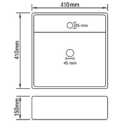 vidaXL Lavabo carré à trop-plein Vert foncé mat 41x41 cm Céramique pas cher