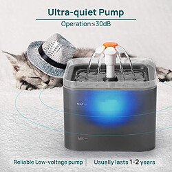 Acheter Universal Fontaine automatique pour animaux domestiques Répartiteur d'eau pour chats USB Silent Transparent Boisson d'eau pour chiens avec affichage horizontal LED | Fournitures d'alimentation pour chats (noir)