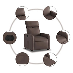 Maison Chic Fauteuil Relax pour salon, Fauteuil inclinable Marron Similicuir -GKD56278 pas cher