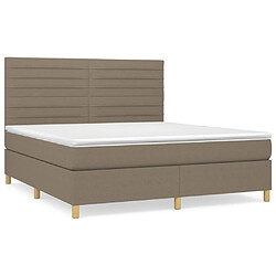 vidaXL Sommier à lattes de lit avec matelas Taupe 160x200 cm Tissu