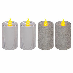 Lot de 4 Bougies Votives Colorama 7cm Argent